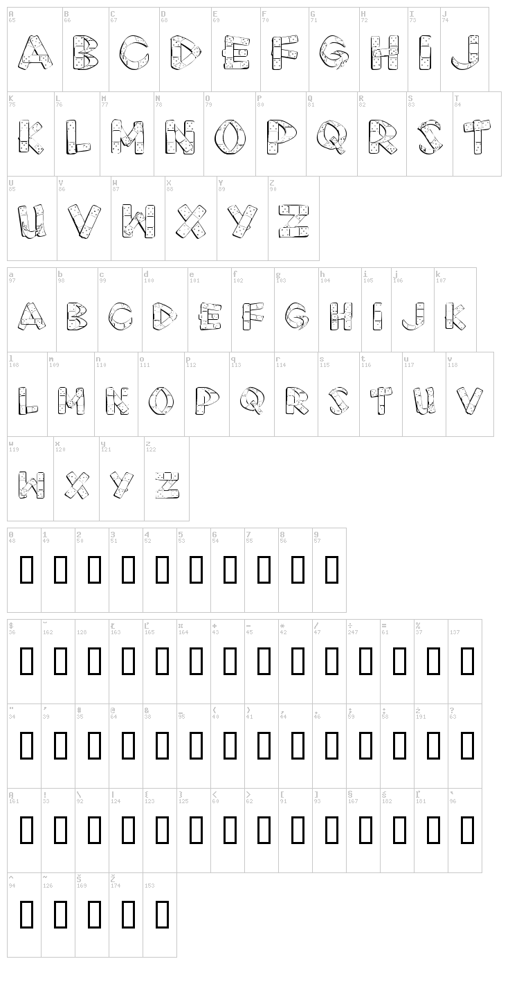 First Aid font map