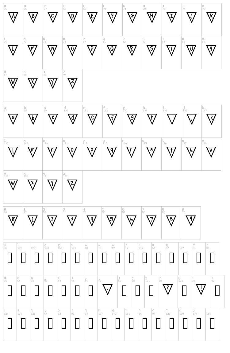 Flags font map