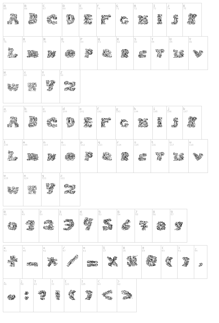 Halo-Sonic font map