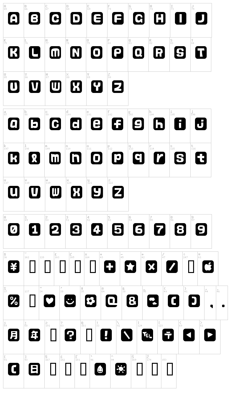 Hanko font map