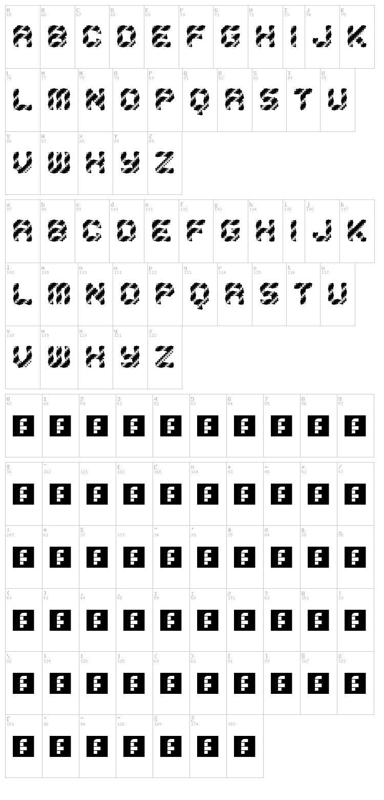 Inklings font map