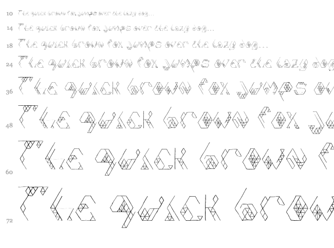 Iso font waterfall