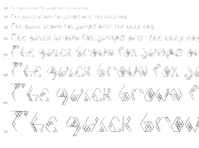 Iso font waterfall