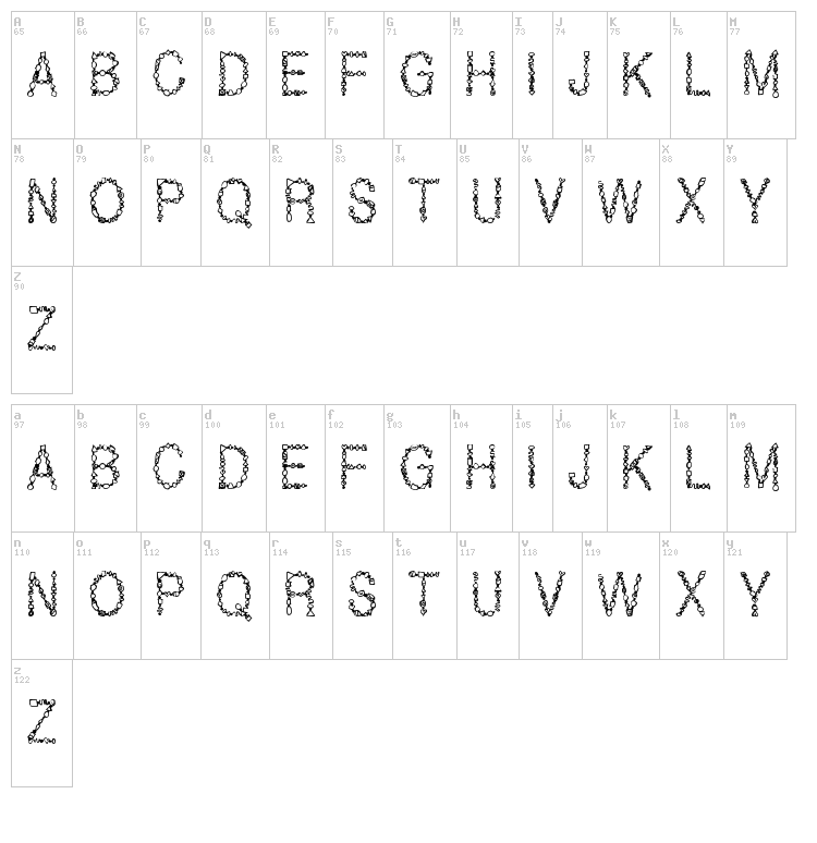 Jewels font map