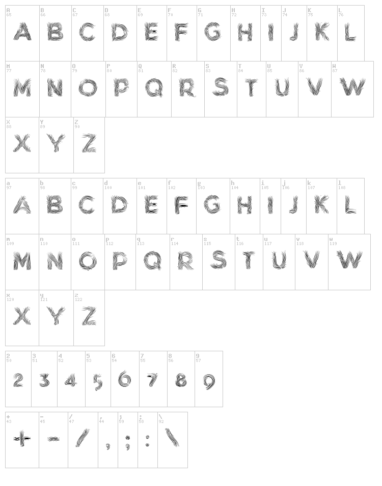Mink font map