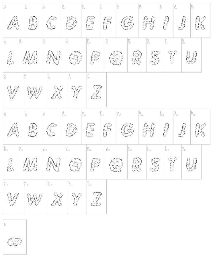 Nubles font map