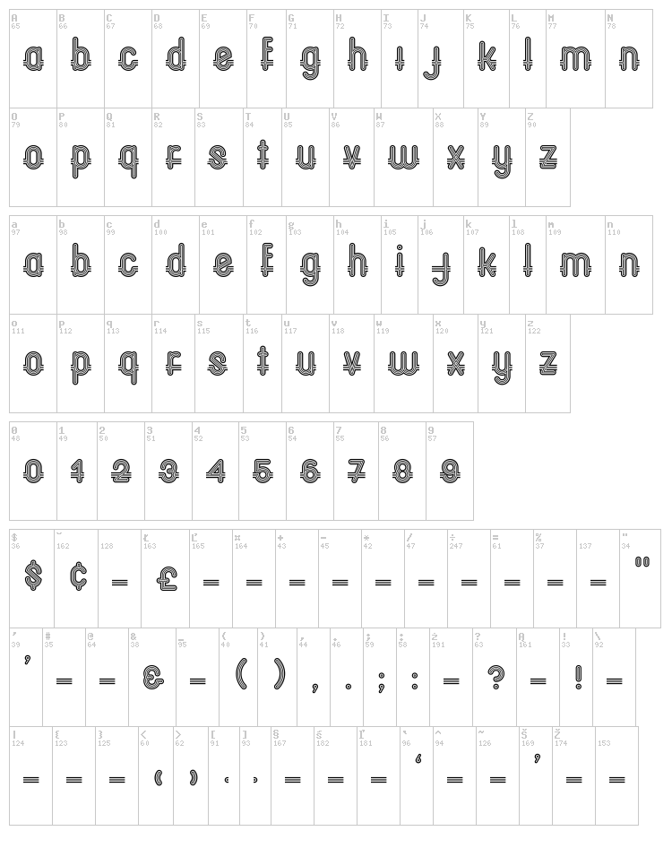 Oxford CP font map