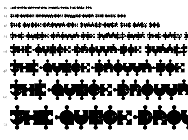 Puzzle font waterfall