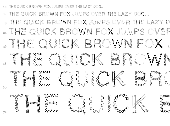 PW Patchwork font waterfall