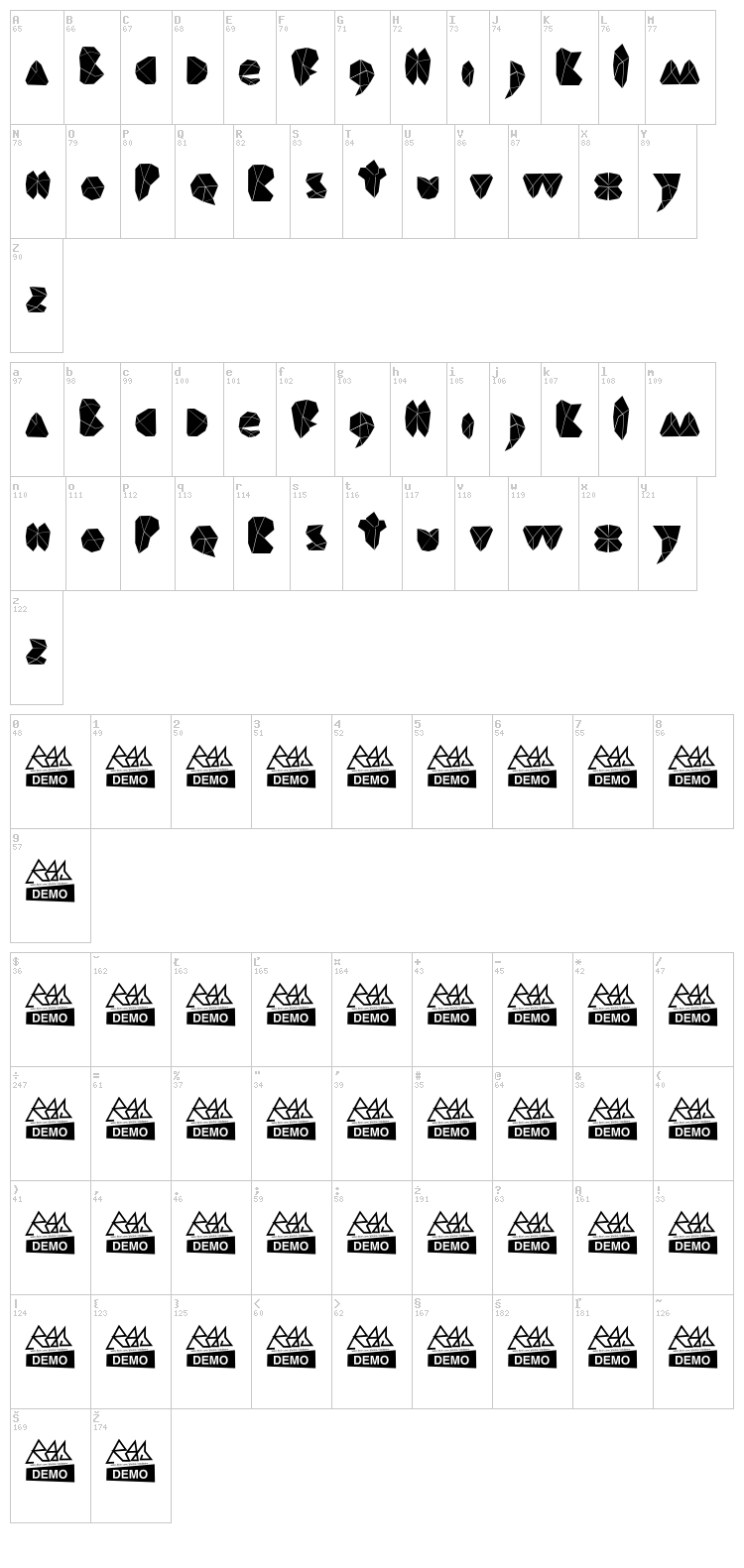 Rocka font map