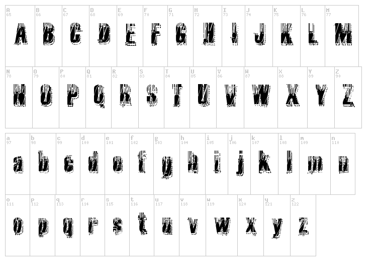 RvD Microcode font map