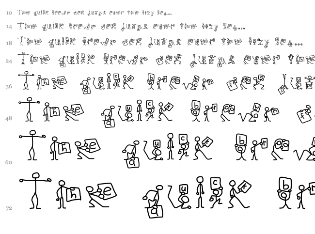 Stick Figures font waterfall