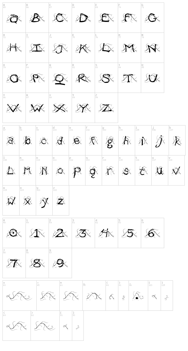 WL EntangleMental font map
