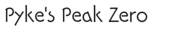 Pyke's Peak Zero font
