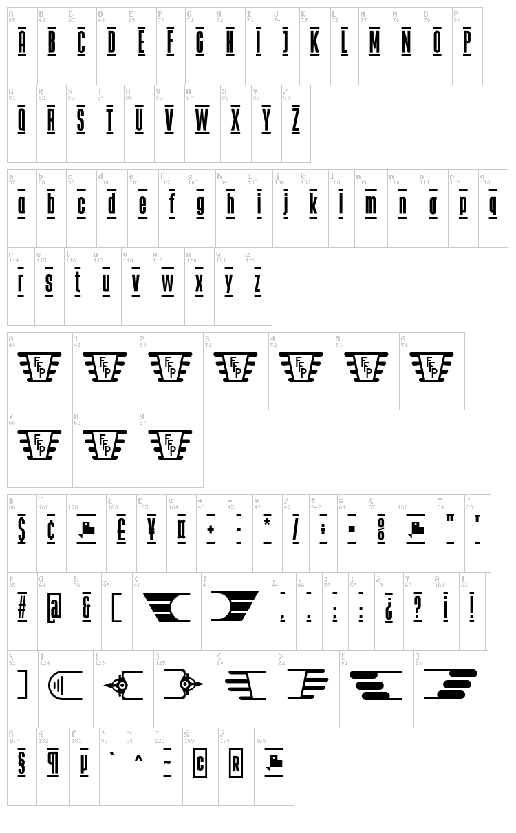 The Juke Box font map