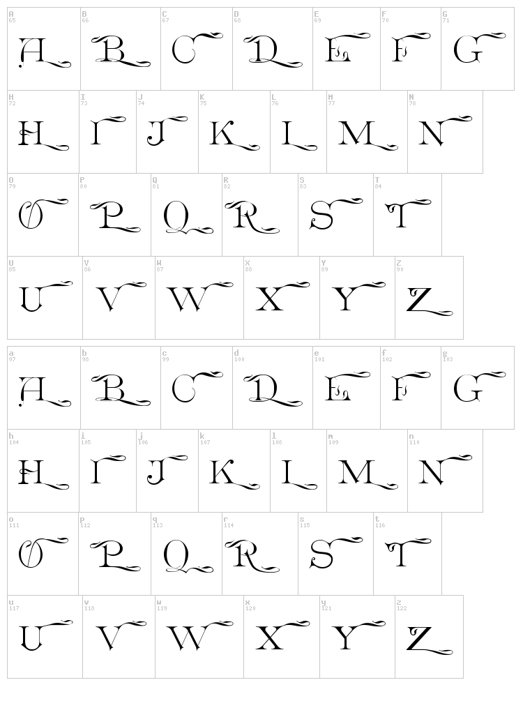 Euclid CP font map
