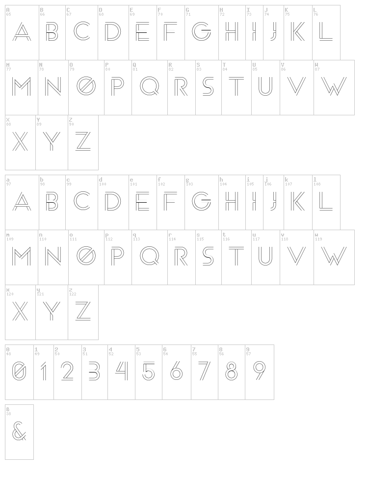 Arenq font map
