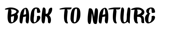 Back To Nature font