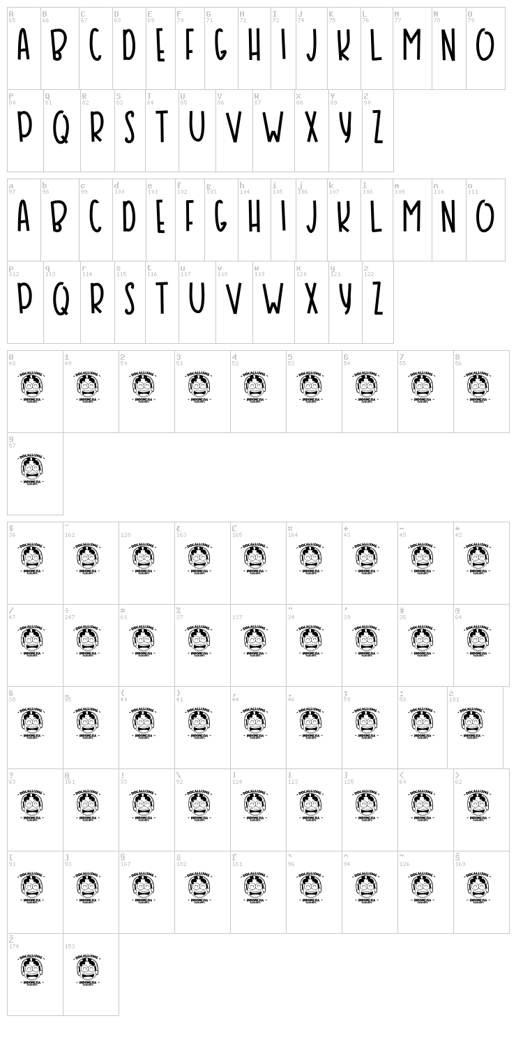 Bansky font map