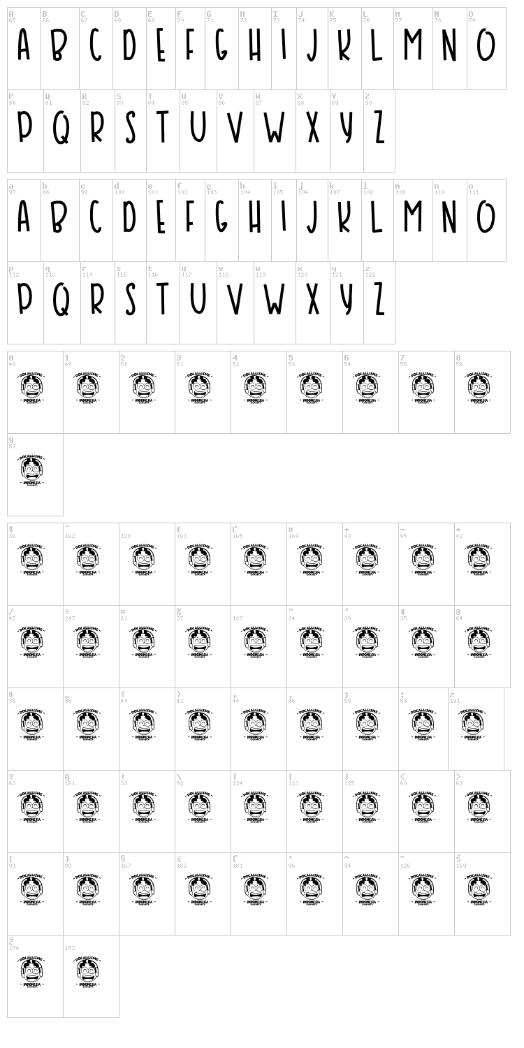 Bansky font map