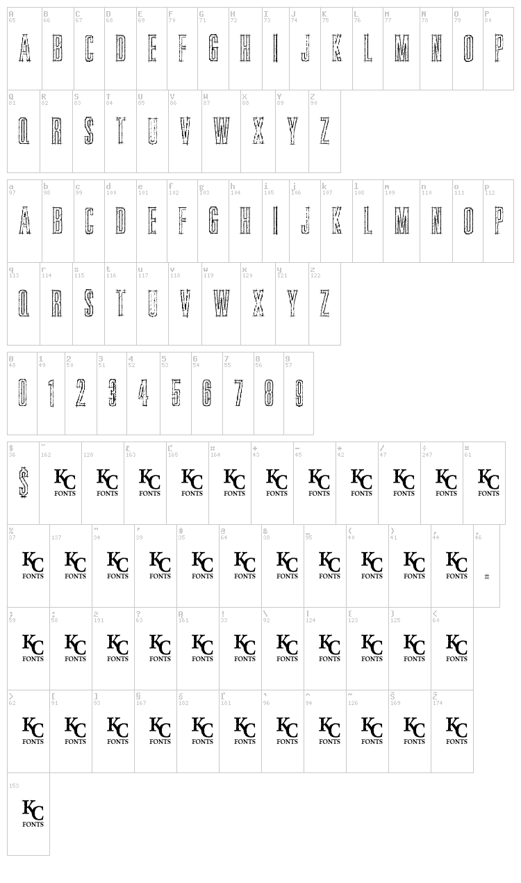 Bluprint font map