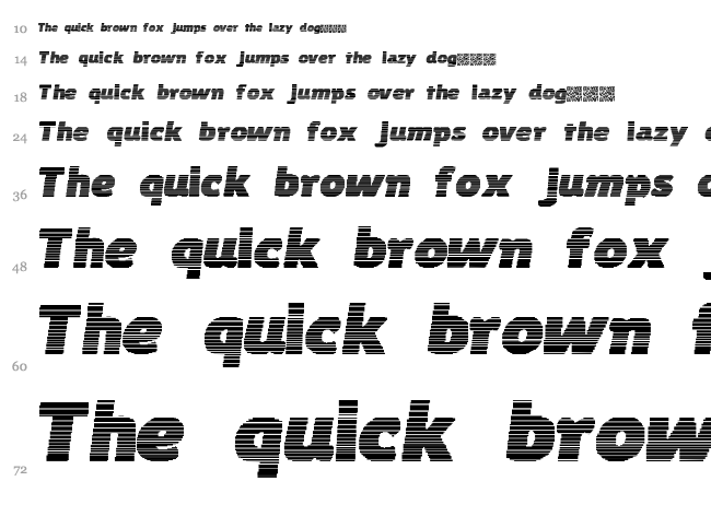 Byte Shades font waterfall