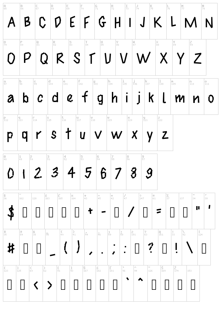 Collage font map