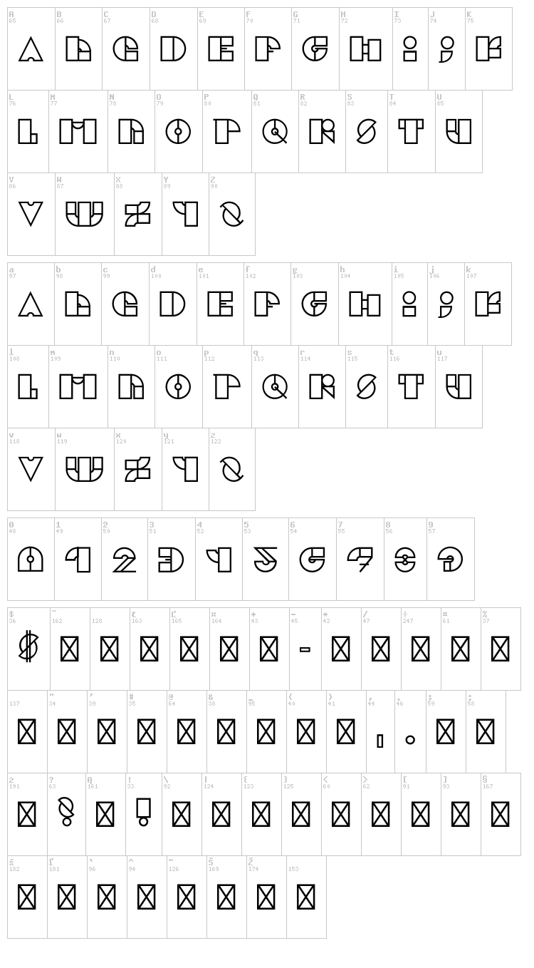 Cubik font map