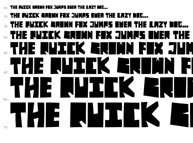 Decades font waterfall