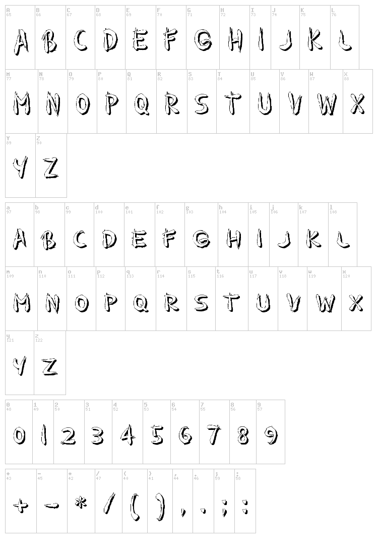 Guilin font map