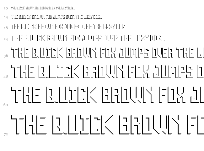 Inverse font waterfall