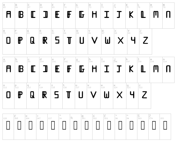 Karabey font map