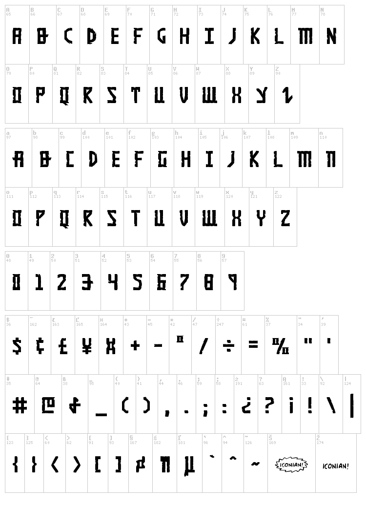 Khazad-Dum font map