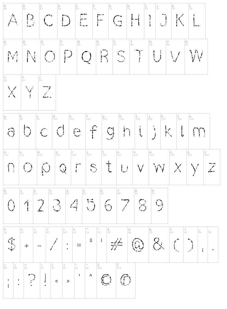 Lilas font map
