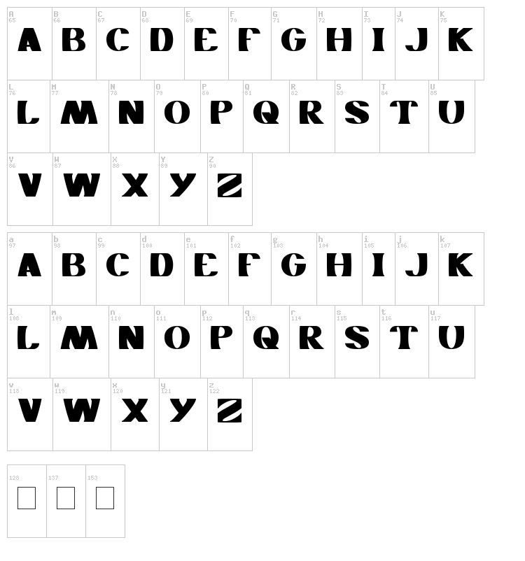 Monochrome font map