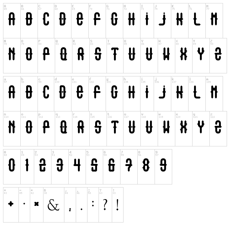 Outasight font map