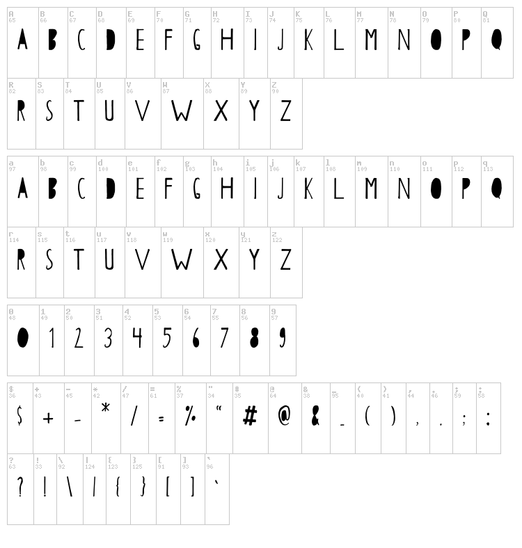Papercutting font map