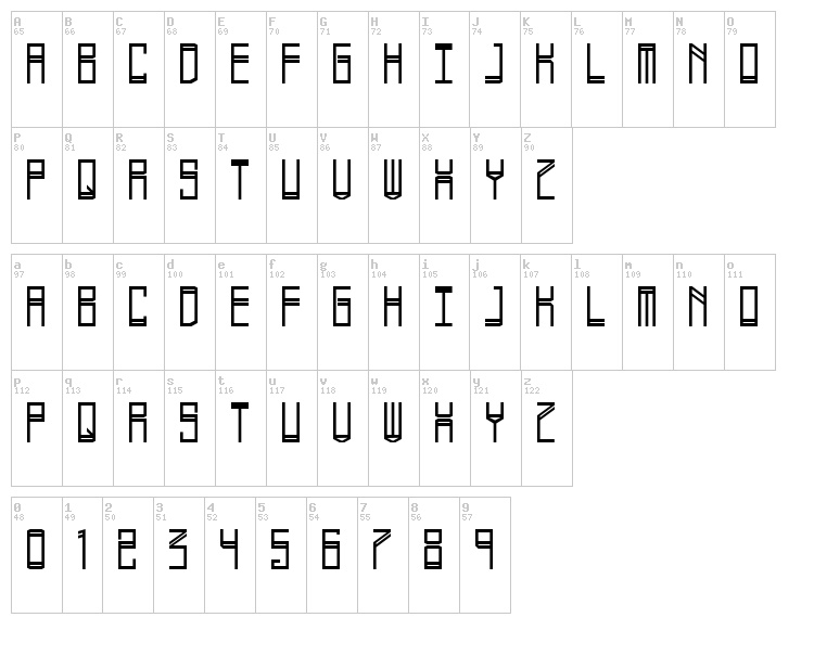 Phlekzi font map