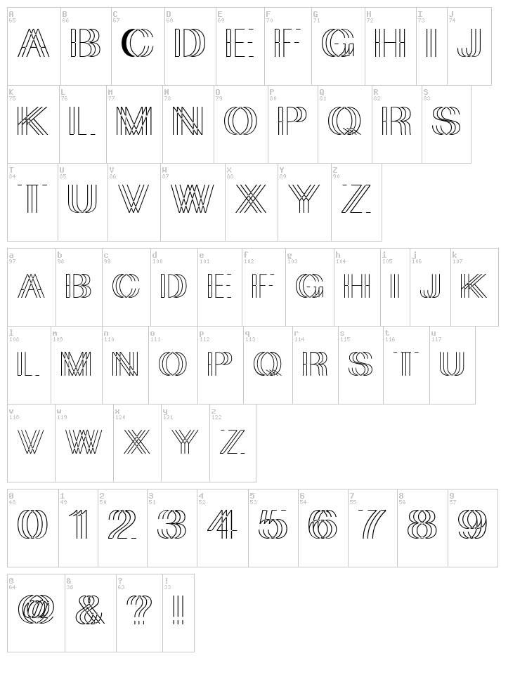 Skygge font map