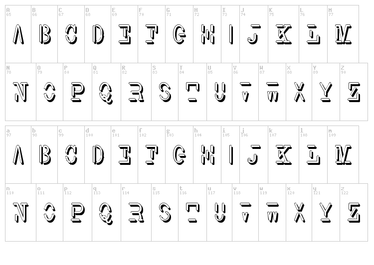 Smith Typewriter font map
