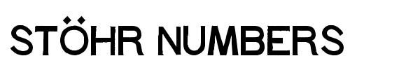 St?hr Numbers font