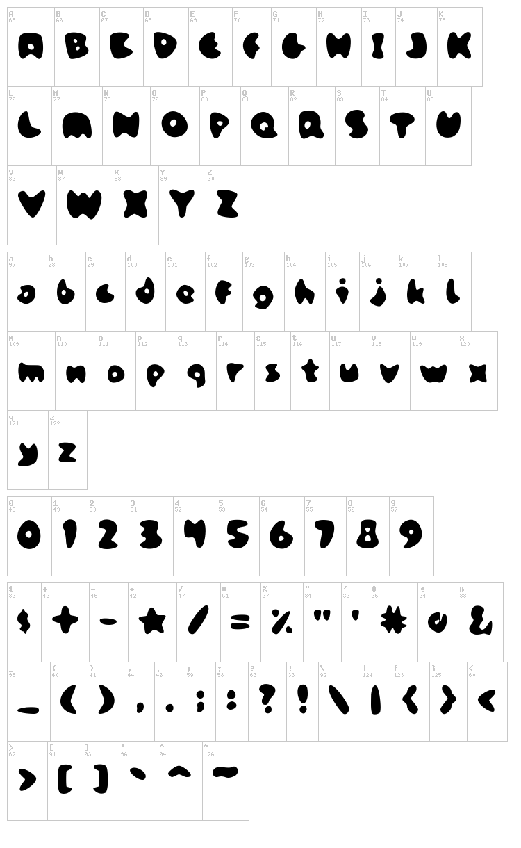 Stone Skip font map