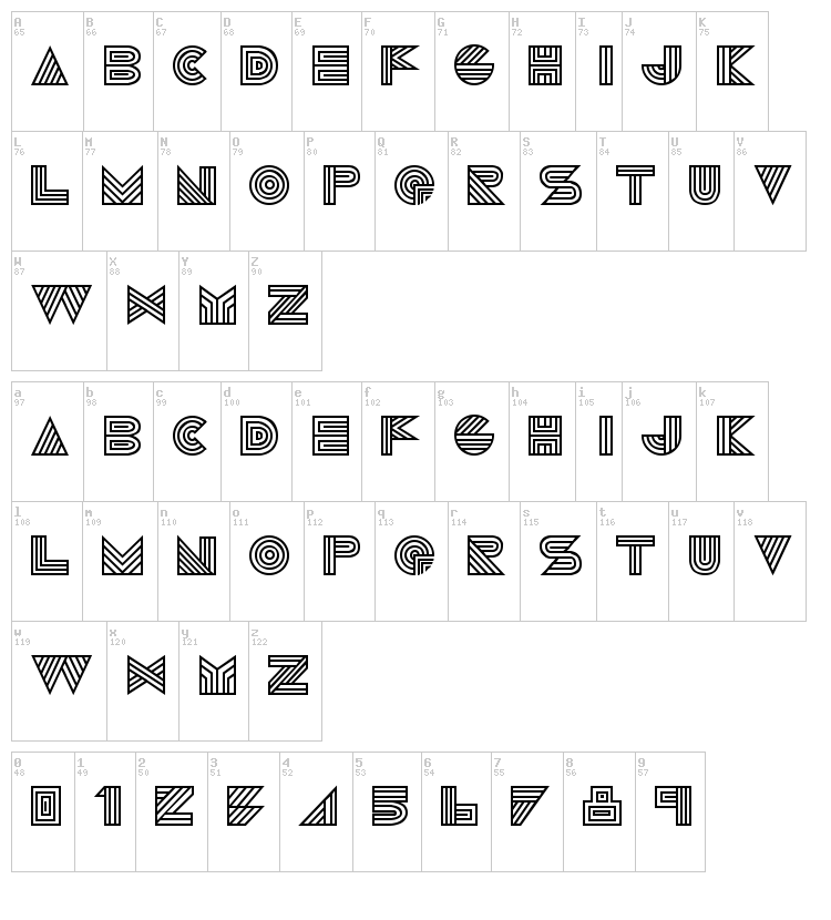 Talie font map