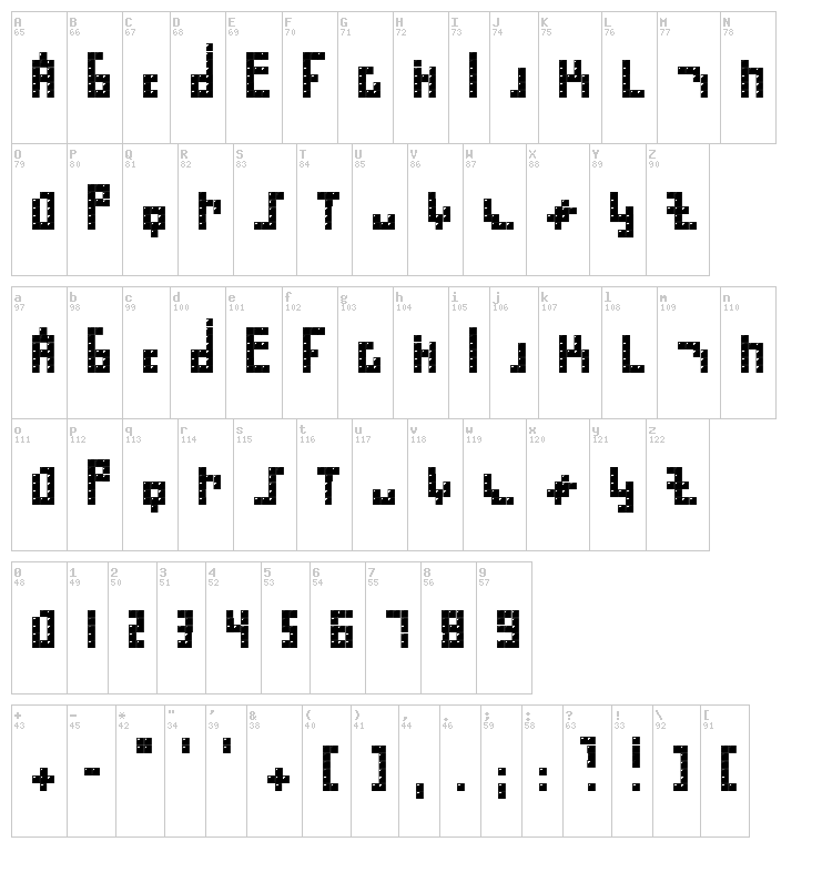 Blokus font map