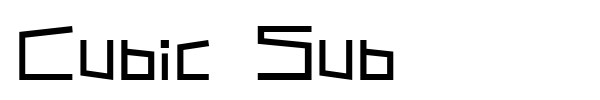Cubic Sub font