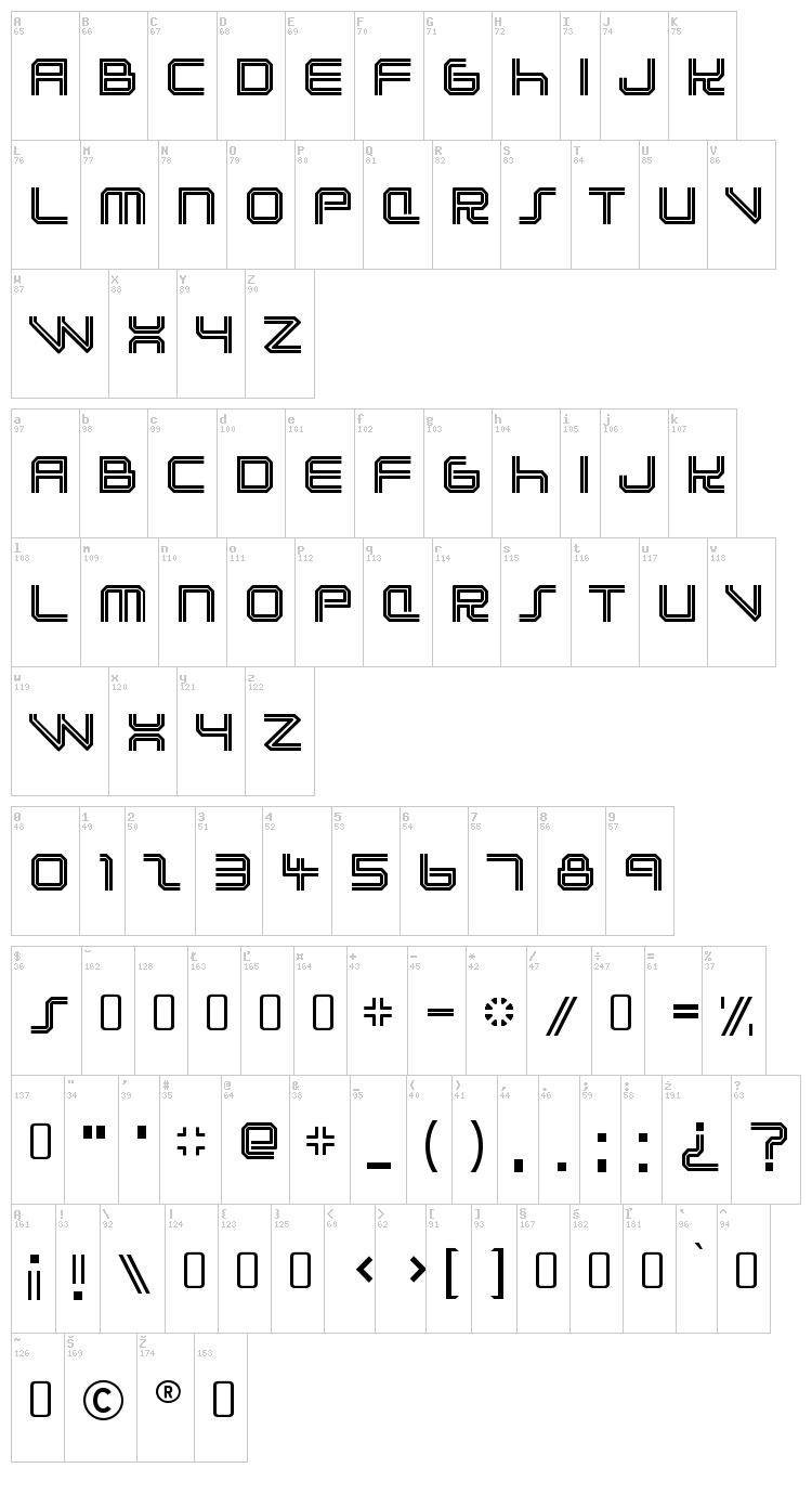 Lunasol font map