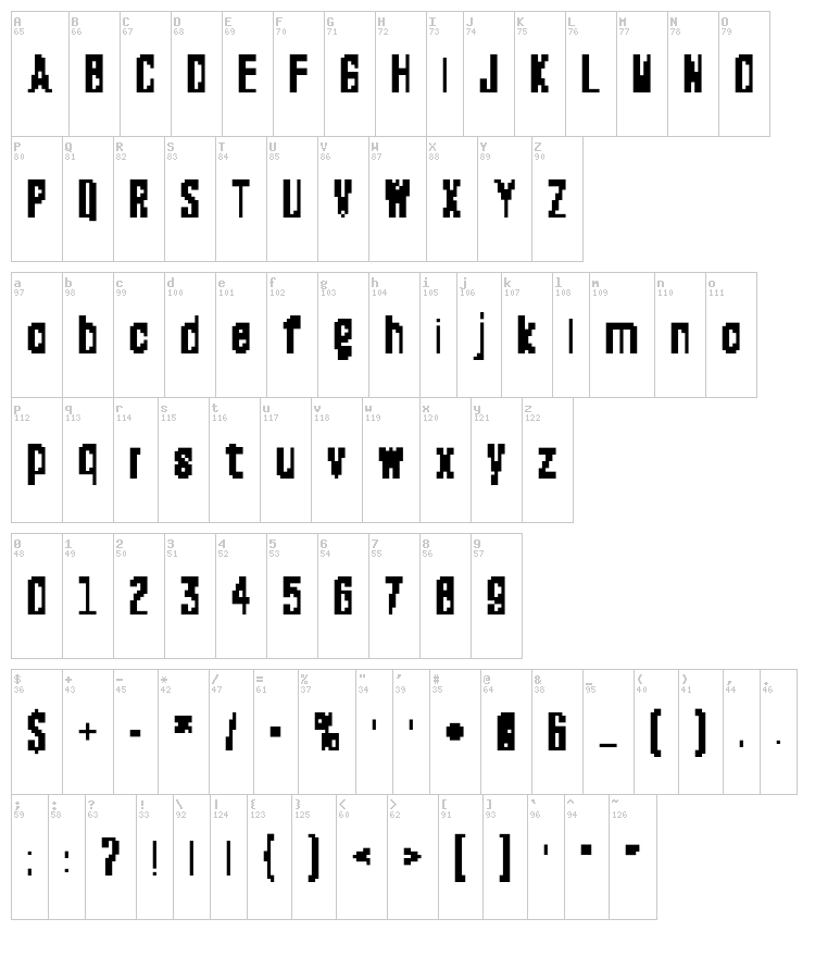 Terrage font map
