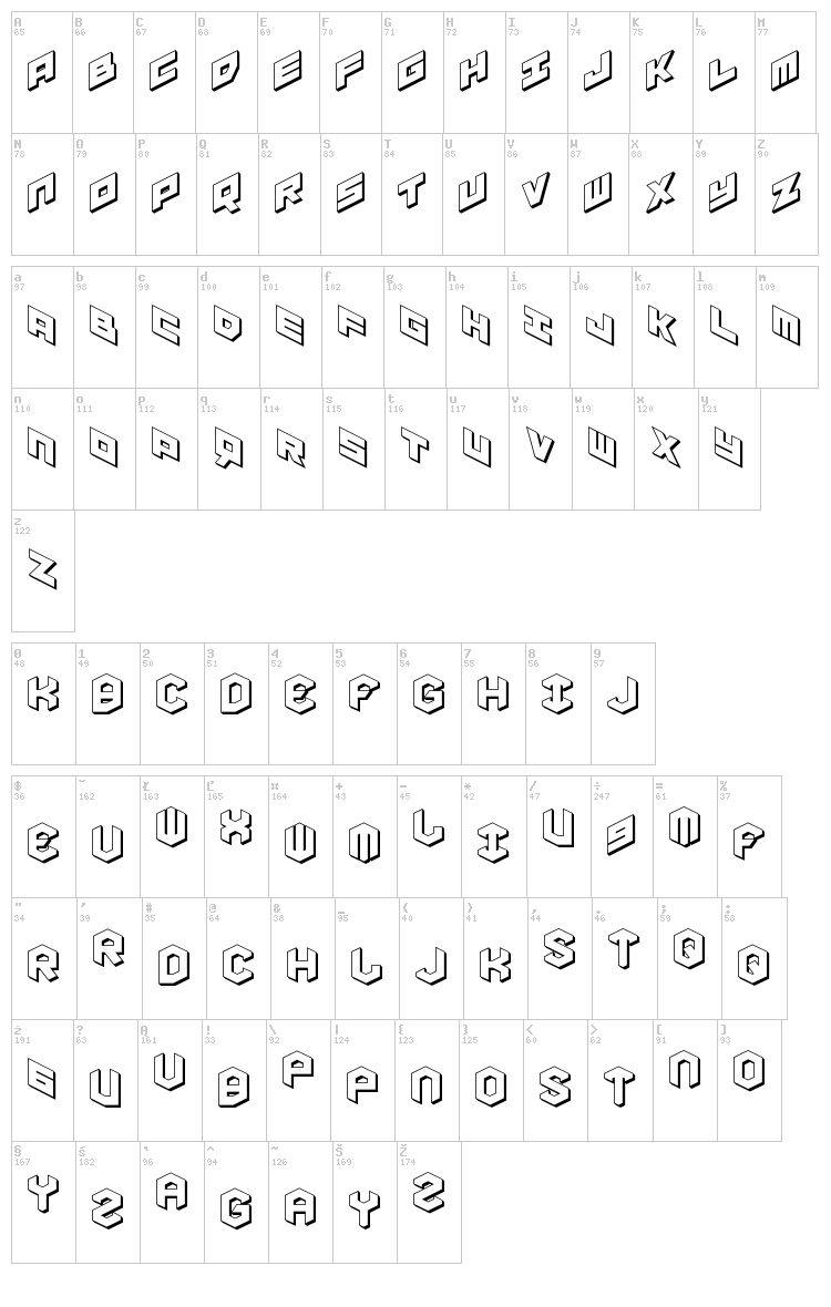 Yay Usa font map