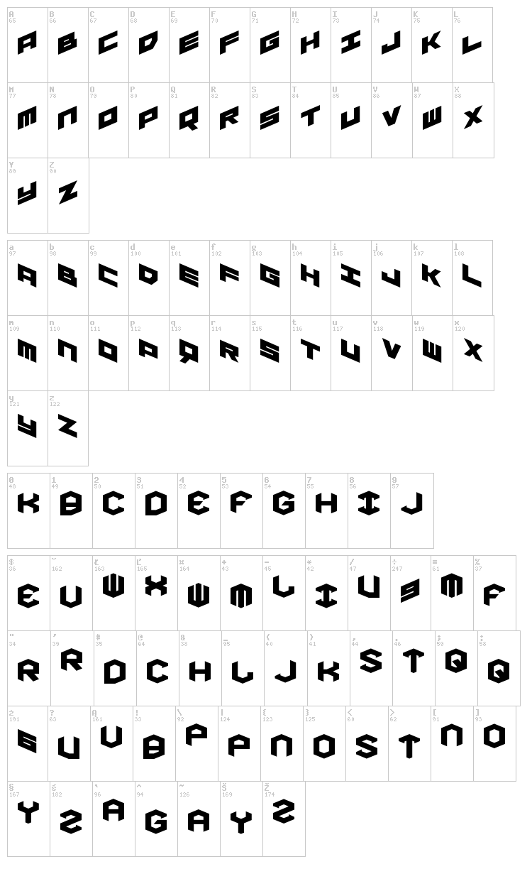 Yay Usa font map