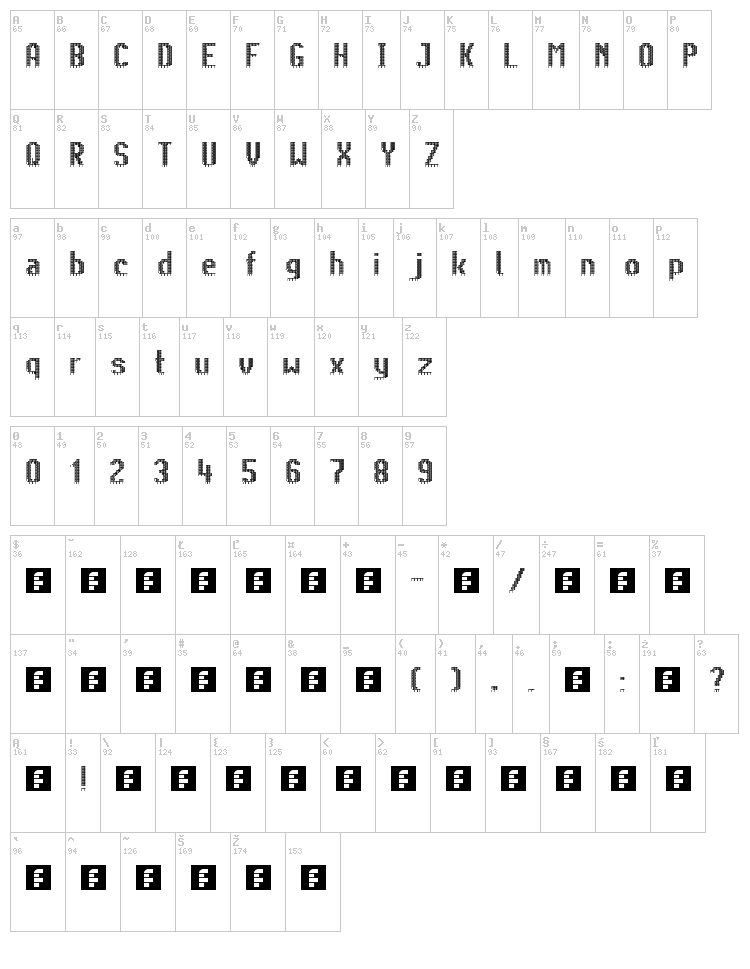 Citaro Voor (Dubbele hoogte, breed) font map
